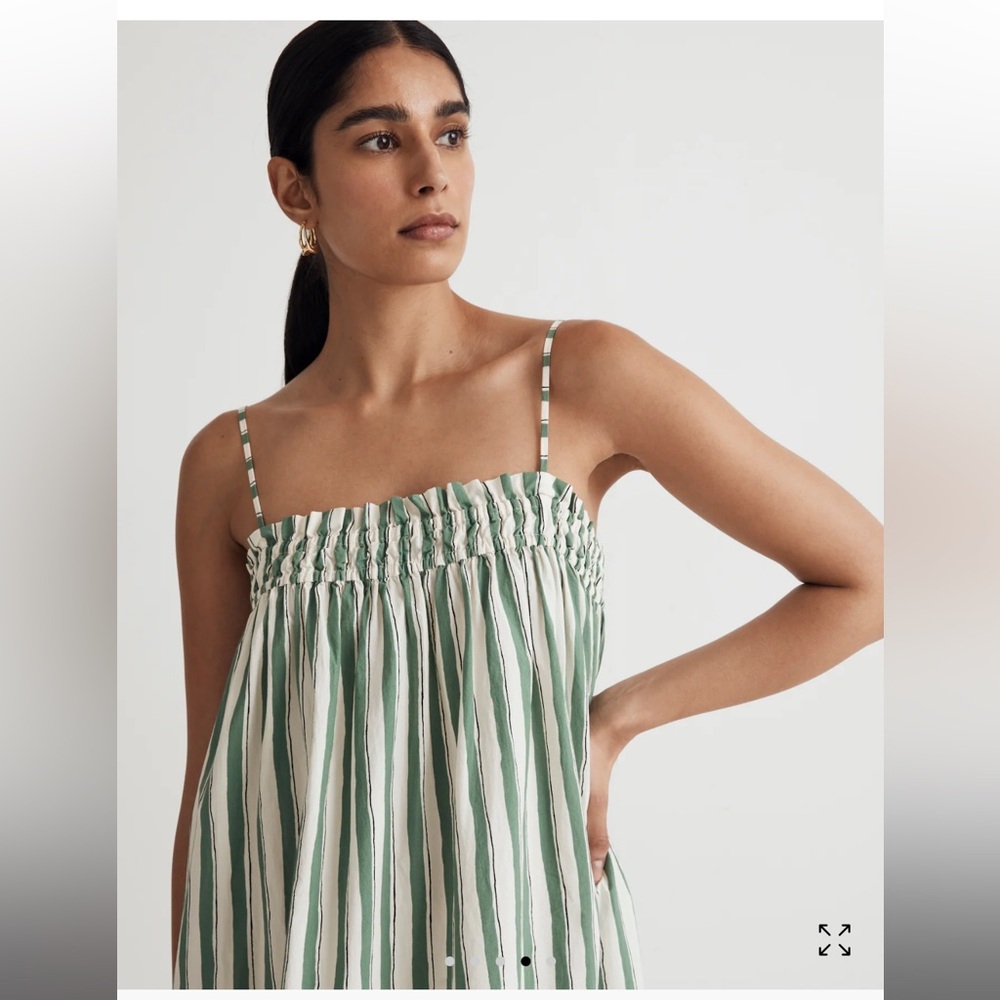 Madewell Poplin Ruffle A-Line Midi Dress